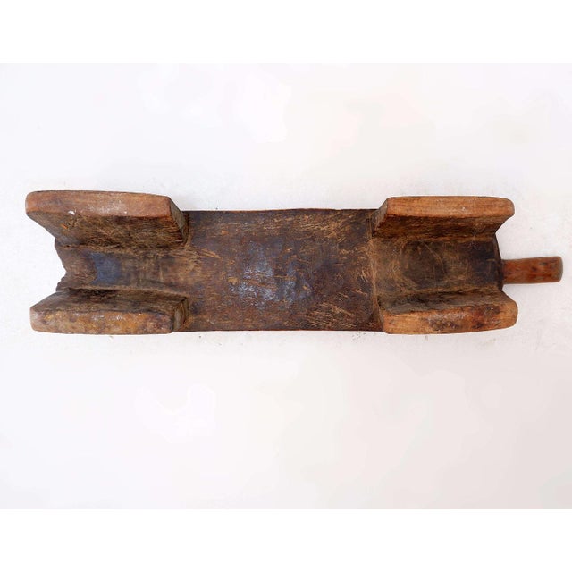 Brown Antique Carved Wood Stool, 1900s For Sale - Image 8 of 11