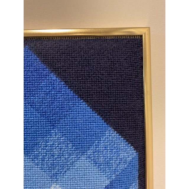 Textile Vintage Victor Vasarely Op Art Geometric Needlepoint Framed For Sale - Image 7 of 12