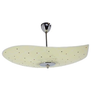 Pendant Light in Glass & Chrome, Czechoslovakia, 1960s For Sale