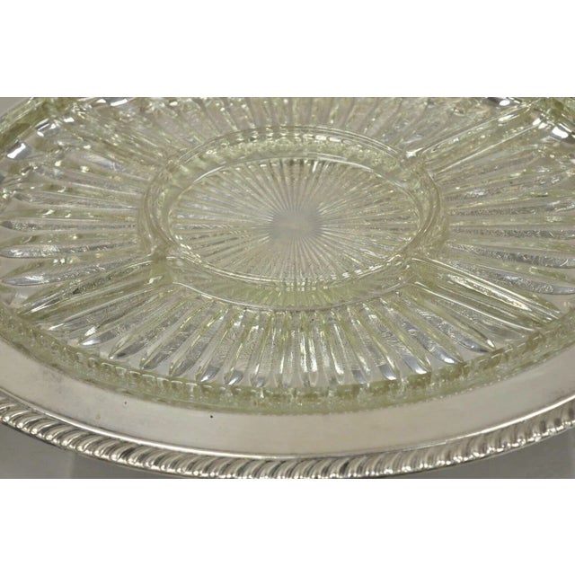 Vintage English Regency Style Silver Plated 12" Oval Serving Dish Platter For Sale - Image 9 of 13