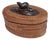 Vintage Iris Apfel Owned Indonesian Wicker Basket Box With Carved Wood Frog For Sale