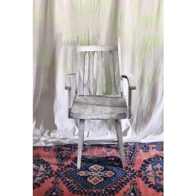 Handmade Rustic Chair in White From the 40s For Sale - Image 14 of 16