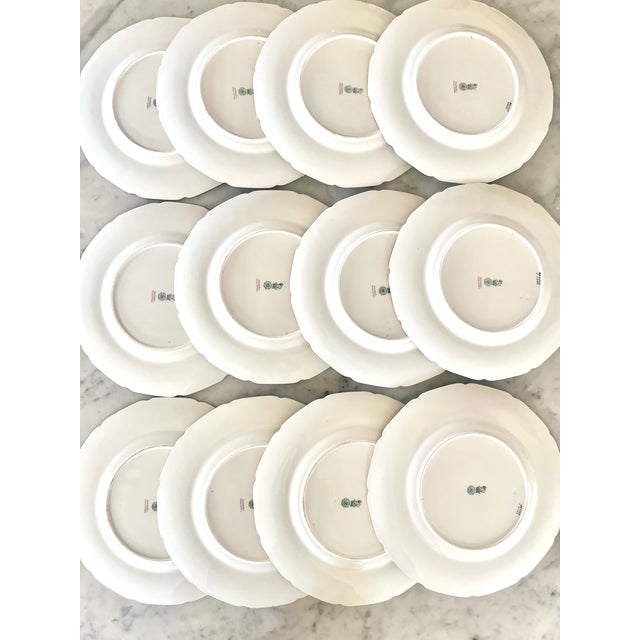 1920s Royal Doulton Sevres Green & Gold Gilt Dinner Plates - Set of 12 For Sale - Image 17 of 18