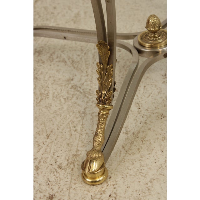 Labarge Regency Brass & Steel Glass Top Coffee Table For Sale - Image 13 of 13
