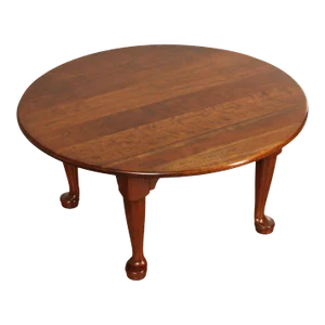 Vintage Stickley Queen Anne Style Round Cherry Coffee Table