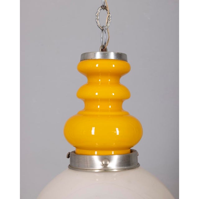 Vintage Space Age Italian Yellow Glass Chandelier, 1970s For Sale - Image 6 of 8