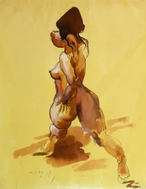 Kei Mitsuuchi, Watercolor and Ink Nude - Beauty