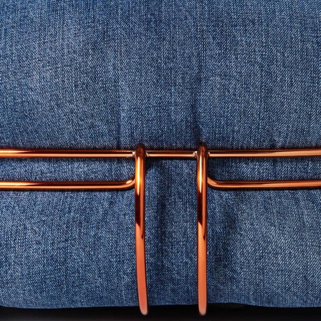 Blue Soriana Denim Crafted Armchair by Afra and Tobia Scarpa for Cassina For Sale - Image 8 of 9