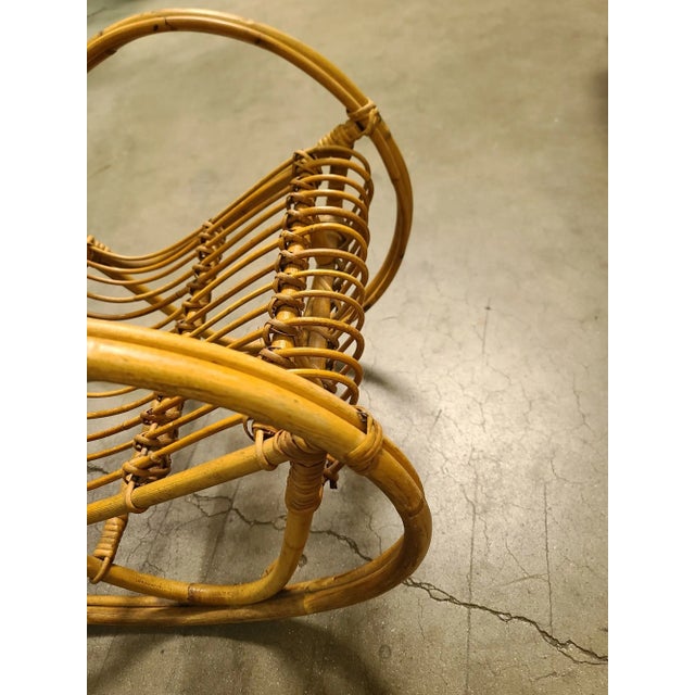 Restored Albini Style Child's Stick Reed Reed Rattan Rocking Chair For Sale In Los Angeles - Image 6 of 9