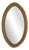 Mid-Century Modern Oval Wall Mirror in Brass and Velvet, 1960s For Sale