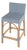 Serienna 24.5 in. Seat Height Rectangular Rattan Low Back Counter Stool, Baby Blue/ Natural Rattan Frame For Sale