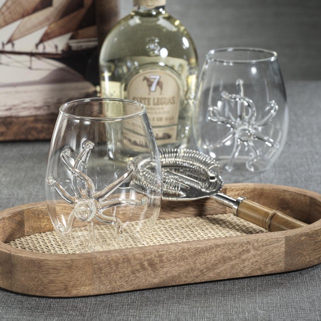 Octopus Stemless Glasses, Set of 6 For Sale In Los Angeles - Image 6 of 8