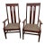Stickley Armchairs Mission Style, Solid Cherry Frame, Leather Seat Set of Two For Sale