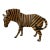 Vintage Hand-Woven Wicker Zebra Sculpture With Glass Eyes For Sale