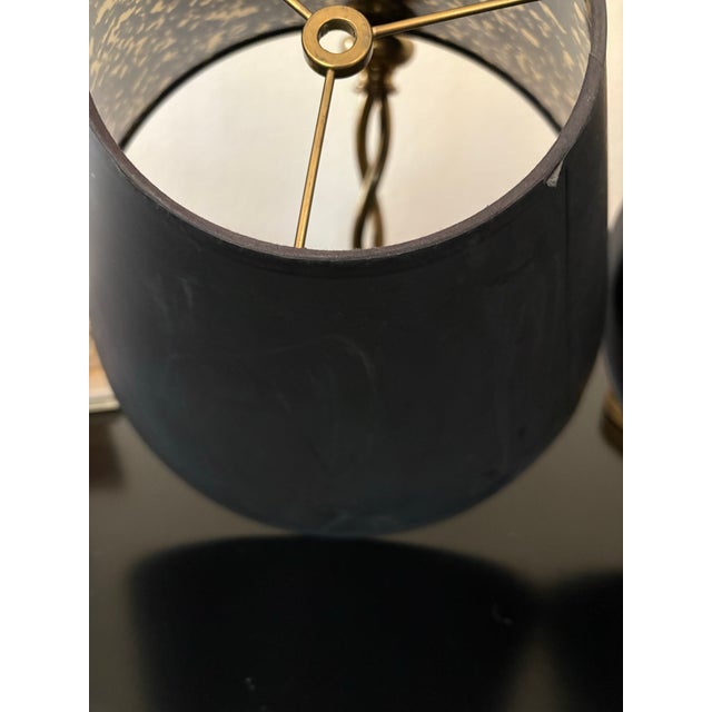 Chapman Manufacturing Co. Brass Barley Twist Candlestick Table Lamps With Foil Shades – Pair For Sale In Denver - Image 6 of 12