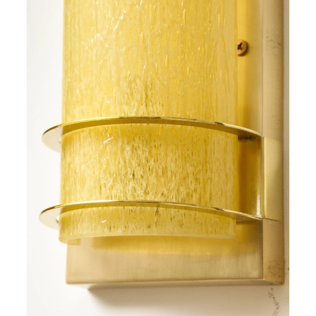 Doria Leuchten Germany 1960s Amber Glass Sconces by Doria Leutchen - a Pair For Sale - Image 4 of 7