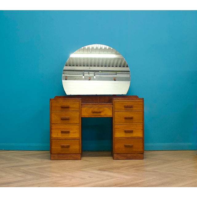 Art Deco Walnut Dressing Table, 1930s For Sale - Image 9 of 9