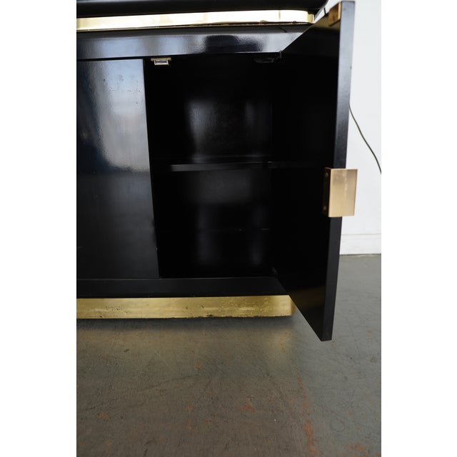 Black Vintage Milo Baughman Smoked Glass China Cabinet, Attributed For Sale - Image 8 of 10