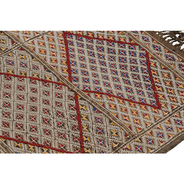 Tribal 1950s Vintage Zayane Moroccan Kilim in Polychromatic Tribal Patterns by Rug & Kilim For Sale - Image 3 of 6