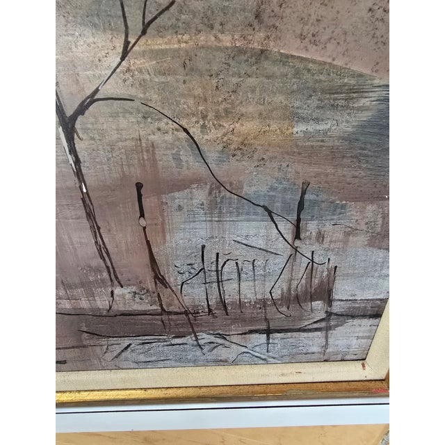 An impressive and compelling vintage impressionist painting of autumn. Masterfully painted with correct depth and a deep...