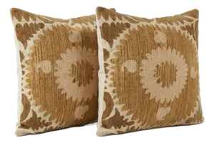 Embroidered Cotton Suzani Pillow Cover 23'' X 24'' - Set of Two
