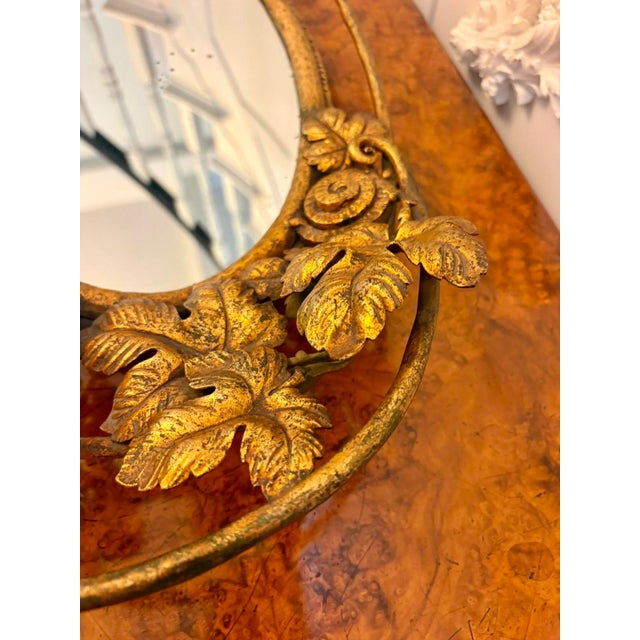 Ornamental & Decorative Materials Antique Edwardian Gilt Metal Mirrored Grape Vine Drinks Serving Tray, 1900 For Sale - Image 7 of 12