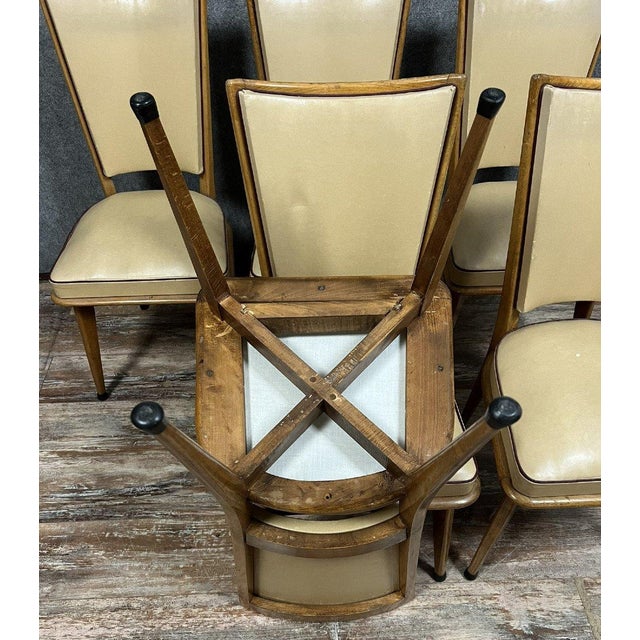 1970s Vintage Chairs in Light Wood, 1970s, Set of 6 For Sale - Image 5 of 8