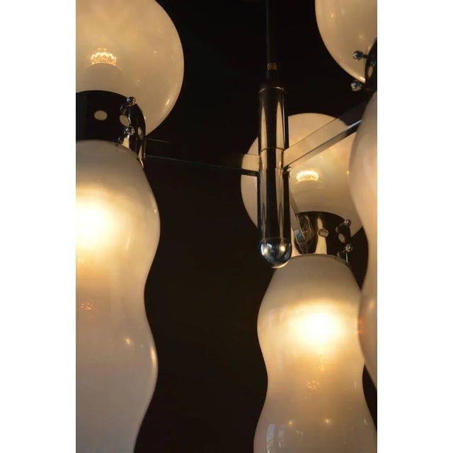 Modern 1970s Mazzega Glass Chandelier by Aldo Nasan For Sale - Image 3 of 6