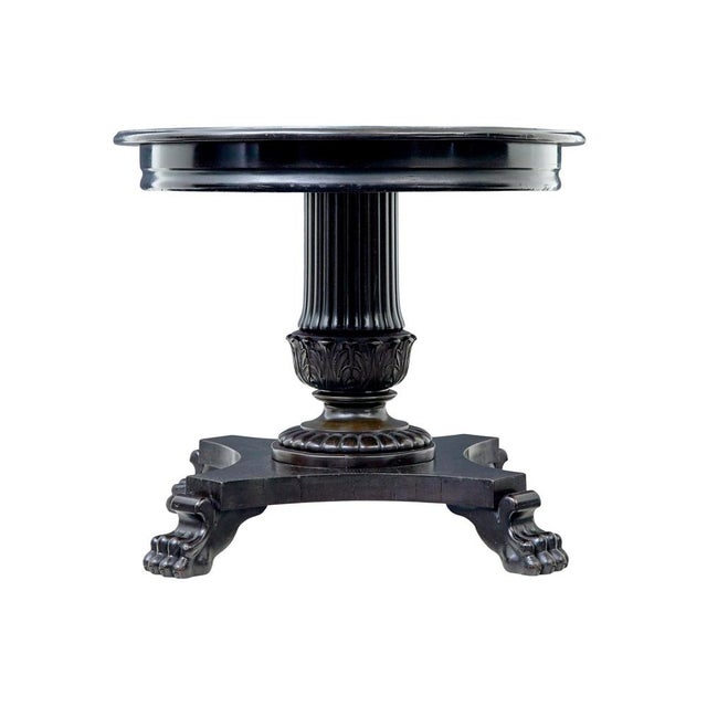 19th Century Blackened Oval Center Table, 1890s For Sale - Image 3 of 10