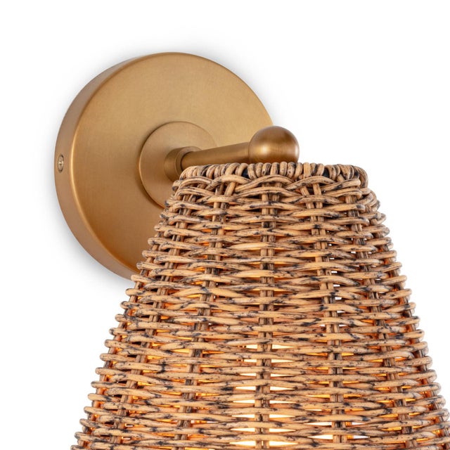 Transitional Regina Andrew Kismet Scalloped Hanging Sconce, Natural Brass For Sale - Image 3 of 6