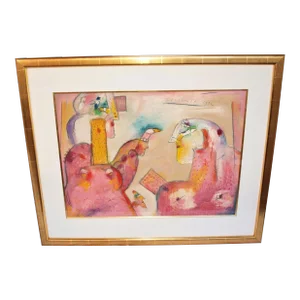 Norman Laliberte Original Paint Mixed Media Titled “& Don’t Forget” 1993