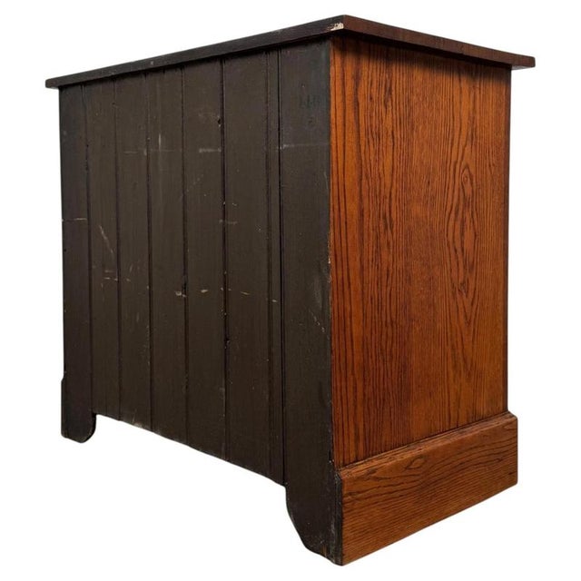 Antique Early 20th Century English Golden Oak Chest of Drawers For Sale - Image 6 of 12