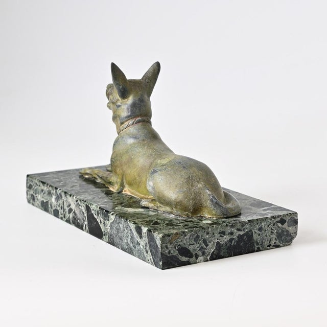 Art Deco Spelter Dog Figurine, 1930s For Sale - Image 4 of 8