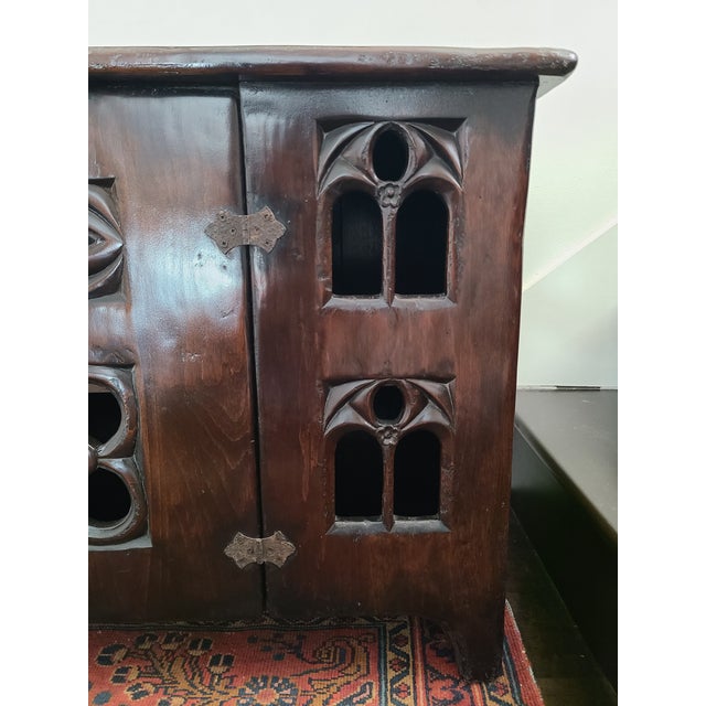 Vintage English Gothic Aumbry Cupboard For Sale - Image 4 of 17