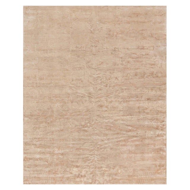 Modern Marble Floral Silk Rug by Doris Leslie Blau For Sale