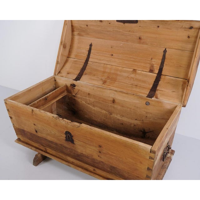 Antique Pine Chest with Domed Lid, 19th Century For Sale - Image 3 of 12