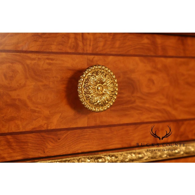 Wood Italian Neoclassical Style Burl Wood Sideboard Credenza For Sale - Image 7 of 18