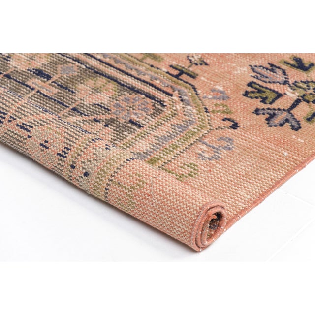 Terra Cotta Faded Terracotta & Sage Vintage Rug For Sale - Image 8 of 10