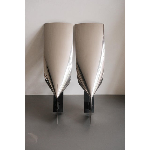 Wall Sconces in the style of Michel Boyer, 1970s, Set of 2, in Very Good conditions. Designed 1970 to 1979 Up to 250V...