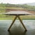 360 Large B Table in Laminated Aluminum with Wooden Legs by Konstantin Grcic For Sale - Image 4 of 7
