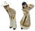 Metal Vintage 1949 Asian Figurine Set – Hand-Painted White & Gold For Sale - Image 7 of 12