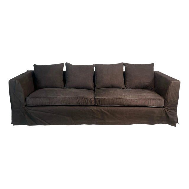 Christian Liaigre Canvas Slipcovered Sofa for Holly Hunt For Sale