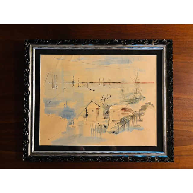 Paint Alfred Birdsey (1912-1996) Original Signed Watercolor Painting, 1980, Framed Bermuda Modernist Landscape For Sale - Image 7 of 11