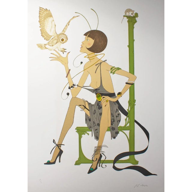 A 1969 lithograph by the French artist Philippe Henri Noyer (1917-1985). Titled “La Chouette (The Owl),” this print...