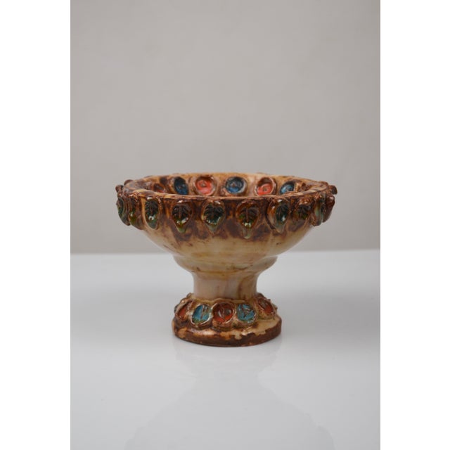 1960s Glazed Ceramic Bowl with Cabochons from La Roue, France, 1960s For Sale - Image 5 of 13