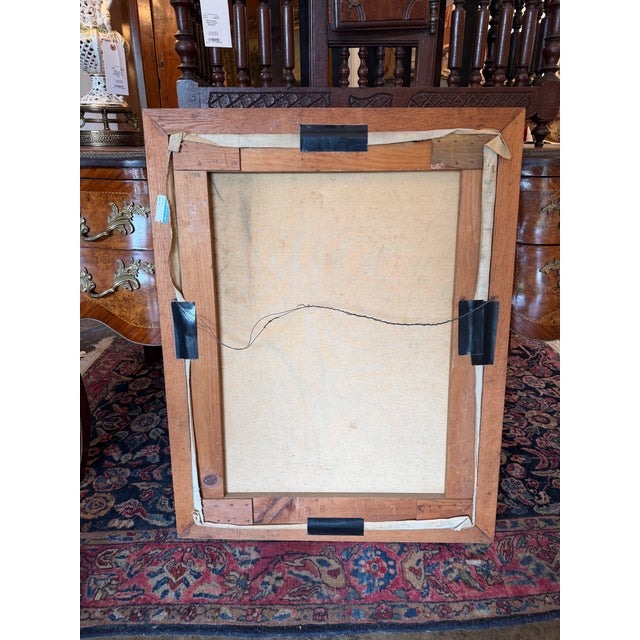 Mid-Century Modern Female Artist Self-Portrait Oil Painting For Sale In Atlanta - Image 6 of 8