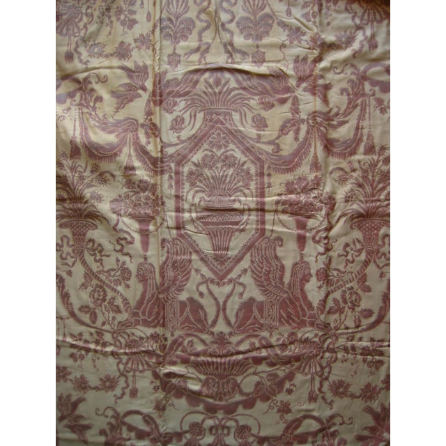 French 1950s Fortuny Pair of Curtains in the Sphingi Design For Sale - Image 3 of 17