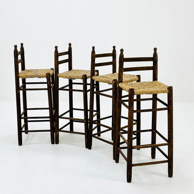 Mid-Century Italian Wicker Bar Stools, 1960s For Sale - Image 5 of 11