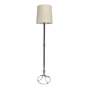 1950s Mid-Century Modern Chrome Polish Rod Floor Lamp