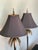 Metal Late 20th Century Large Palm Buffet Lamps With Brass Accents and Black Shades, Pair For Sale - Image 7 of 13